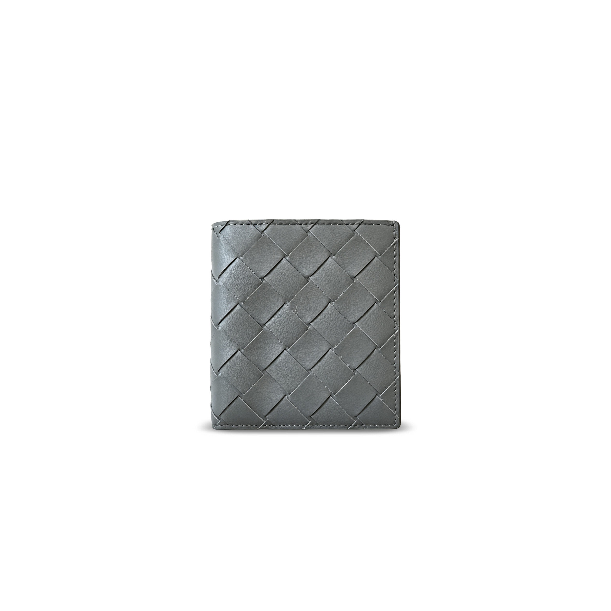 BOTTEGA VENETA INTRECCIATO BI-FOLD WALLET THUNDER SWIMMING POOL 749400 (10*9.5*1cm)